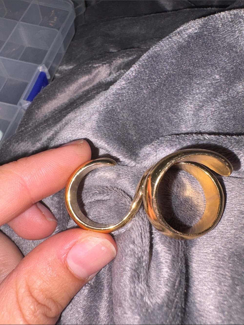 Zara Contemporary Gold Open Double-Band Ring